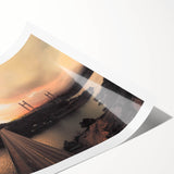 Extra large wall art featuring line art flowers in monochrome, rolled print format, ideal for large living room wall decor.