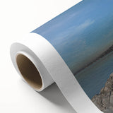 Art Deco poster of Geneva scenery on rolled canvas, with muted blue and gray tones.