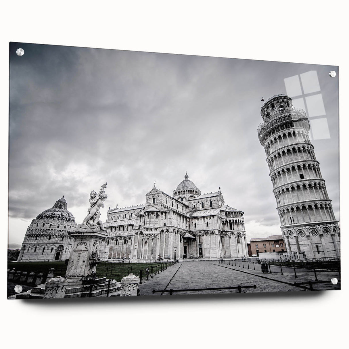 Acrylic print of the Vatican scenery in muted earth tones, suitable for dining room decor.
