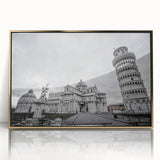 Large acrylic print of Vatican scenery in gold frame, featuring mid-century modernist style.