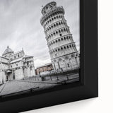 Black framed canvas featuring a textured, colorful depiction of the Vatican, ideal for living room decor.