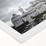 Art deco poster depicting the Vatican scenery in muted earth tones on rolled canvas, suitable for dining room wall art.