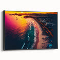 Black and white vintage poster art of Acapulco landscape on framed canvas, ideal for bedroom wall decor.