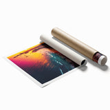 Extra large rolled print of Acapulco scenery with vibrant floral elements.