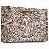 Textured abstract art print of Cancun scenery in blue and green hues on acrylic glass, suitable for bedroom art.