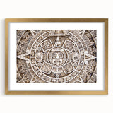 Extra large wall art depicting an abstract Cancun scenery in textured gold tones, ideal for living room decor.