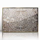 Large art print of Cancun scenery, mid-century modernist style in gold frame, ideal for modern art wall decor.