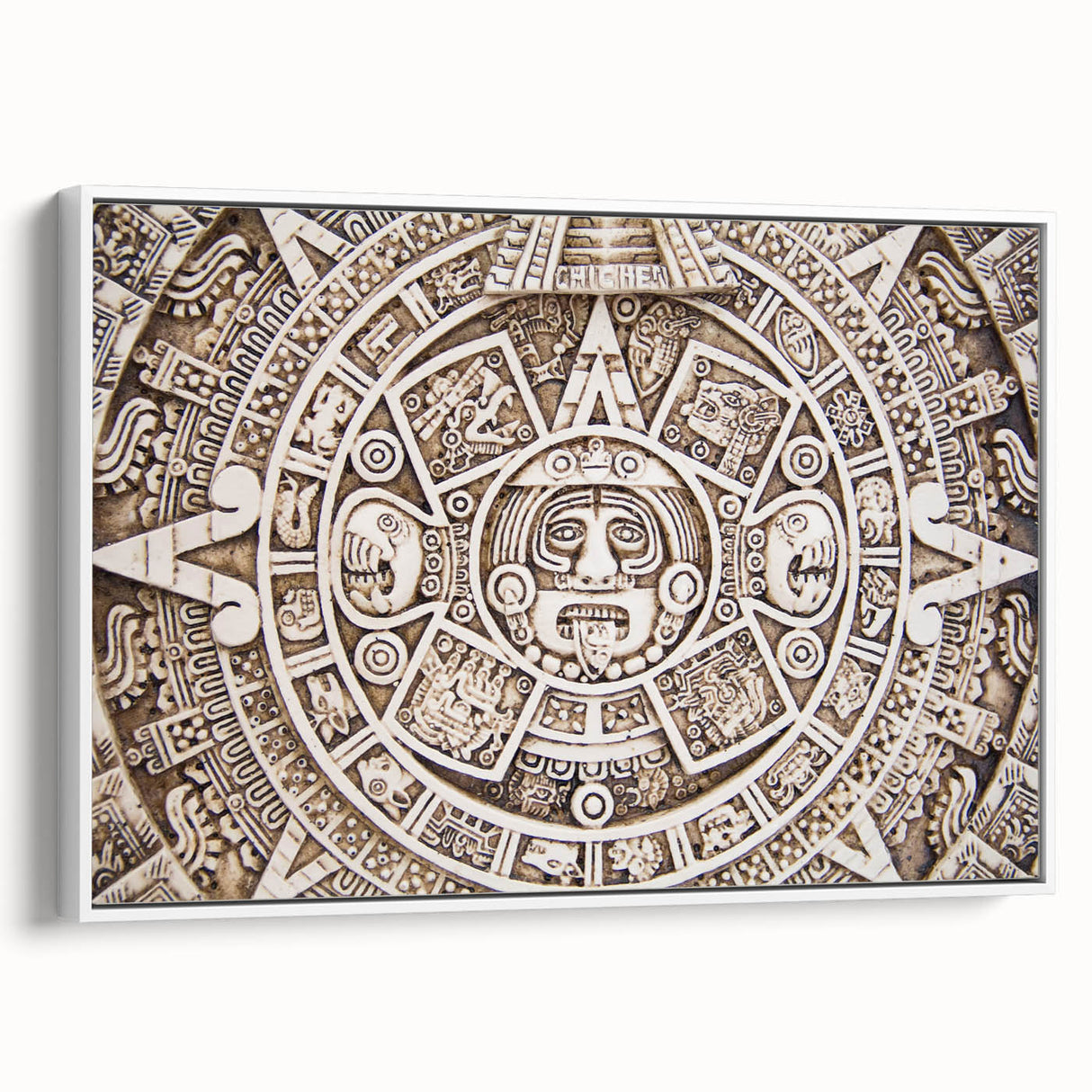 Vintage poster art of Cancun scenery on framed canvas, featuring vibrant colors, ideal for living room decor.