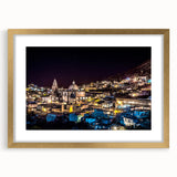 Extra large abstract art print of Mexico City in textured style, with vibrant hues on a framed canvas.