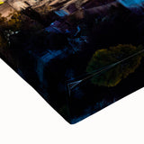 Black and white landscape art painting of Mexico City on large stretched canvas, suitable for bedroom wall art.