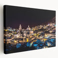 Mexico City skyline depicted in vibrant colors on a large stretched canvas, suitable for kitchen wall art.