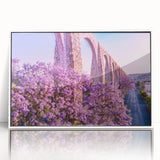 Acrylic print of Guanajuato, Mexico scenery in art deco style with a white frame, ideal for modern art wall decor.