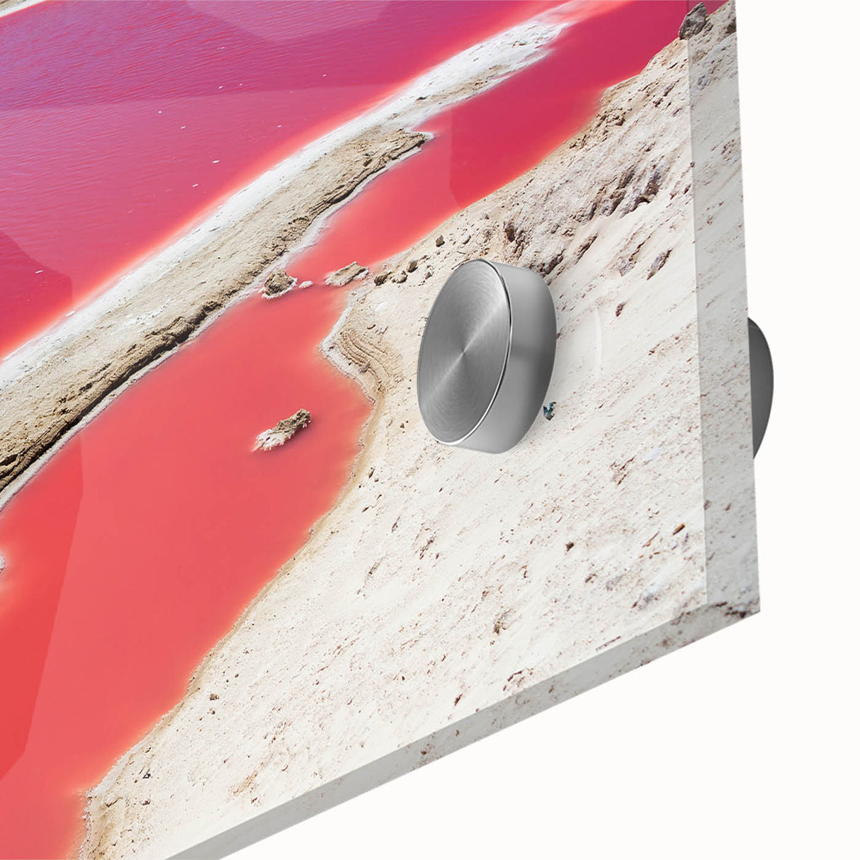 Large abstract wall art depicting Yucatan scenery in muted earth tones on acrylic glass, ideal for dining room ambiance.