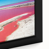 Extra large framed canvas featuring a textured, colorful depiction of Yucatán scenery on a black background.