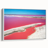 Vintage poster art of Yucatan scenery on a white-framed canvas, featuring vibrant colors, ideal for living room decor.