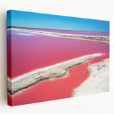 Side view of a stretched canvas depicting a vibrant Mexican Yucatan landscape, ideal for kitchen wall art.