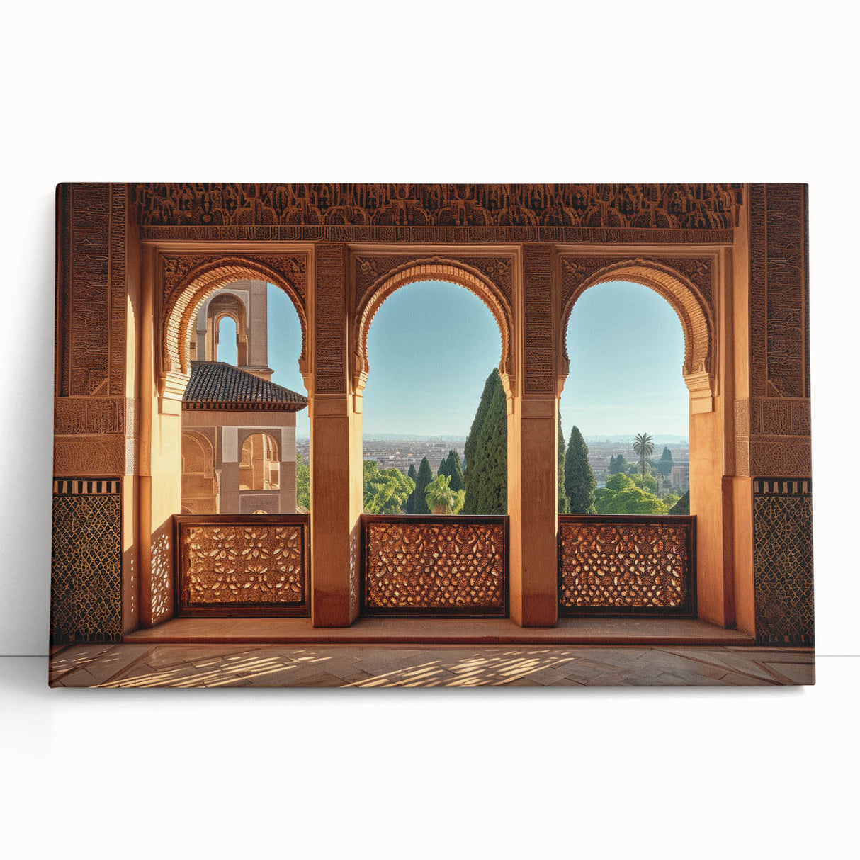 Black and white stretched canvas featuring a panoramic Afghan landscape, ideal for kitchen wall art or bedroom decor.