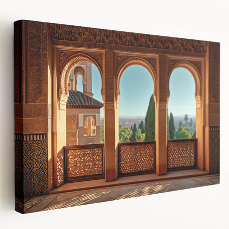 Large canvas print of a Middle Eastern landscape in warm earth tones, ideal for kitchen wall art.