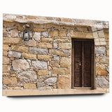 Acrylic print of Dubai skyline in muted earth tones, ideal for modern dining room decor.