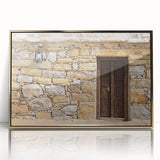 Large art print of Dubai skyline in gold and blue tones on framed acrylic, suitable for modern art wall decor.