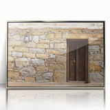 Mid-century modernist art of Dubai skyline in muted silver tones on framed acrylic, suitable for modern art wall decor.