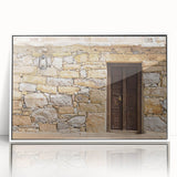 Art Deco-style poster of Dubai skyline in muted silver and blue tones, acrylic print, ideal for modern art wall decor.