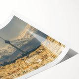 Extra large wall art featuring line art flowers and floral patterns in earthy tones on a rolled print.