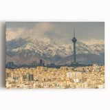 Black and white stretched canvas of a Middle Eastern landscape, large format, ideal for kitchen wall art.