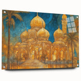 Acrylic print of a Middle Eastern Iraqi landscape in earthy tones, suitable for bedroom or dining room decor.