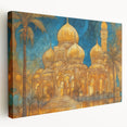 Large canvas print featuring a Middle Eastern landscape in earthy tones, suitable for kitchen wall art.