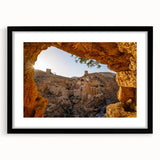 Abstract colorful art print of Jerusalem scenery in textured style on extra large canvas, ideal for living room wall decor.