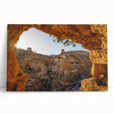 Black and white stretched canvas featuring a panoramic view of Jerusalem, ideal for kitchen wall art or bedroom ambiance.