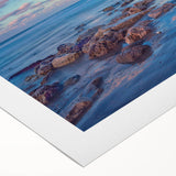 Art deco poster featuring the Tel Aviv skyline in muted earth tones on rolled canvas, suitable for dining room decor.