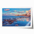 Extra large rolled print of Tel Aviv scenery in muted earth tones, ideal for art wall dining room.