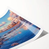 Extra large wall art featuring line art flowers in muted tones on a rolled print, ideal for large living room decor.