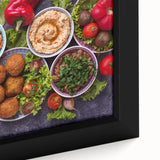Extra large framed canvas depicting a black textured cityscape of a Middle Eastern scene, ideal for living room decor.