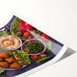 Extra large wall art featuring line art flowers in muted earth tones on a rolled canvas.