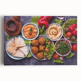 Black and white large art print of a Middle Eastern cityscape on stretched canvas, suitable for kitchen wall art.