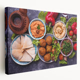 Middle East Israel scenery on large stretched canvas with earthy tones, suitable for kitchen wall art.