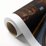 Art Deco poster of an Omani landscape on rolled canvas, with earthy tones.