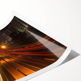 Extra large wall art featuring line art flowers in neutral tones on a rolled print.