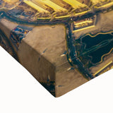 Large art of a black and white landscape painting of Qatar on stretched canvas, suitable for bedroom wall decor.