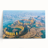 Black and white stretched canvas of Qatar scenery, ideal for kitchen wall art or bedroom ambiance.