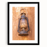 Extra large abstract art print featuring a colorful, textured depiction of a Middle Eastern scenery, framed with a black mat.