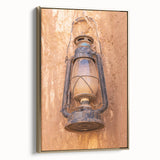 Framed canvas depicting a vintage-style landscape of Saudi Arabia in gold and black tones, suitable for bedroom decor.