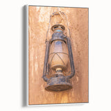 Vintage poster art of a Middle Eastern scenery in vibrant colors on a framed canvas, suitable for living room decor.