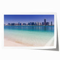 Rolled print of Abu Dhabi skyline in muted earth tones, ideal for art wall dining room or classy bathroom wall art.