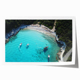 Extra large rolled print of a Fiji oceanic scenery with vibrant blue and green tones, ideal for art wall dining room.