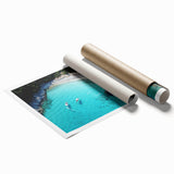 Extra large rolled print featuring a serene Fiji oceanic scenery with soft blue and green hues.