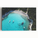 Large black and white stretched canvas featuring a serene Fiji coastline, ideal for kitchen wall art.